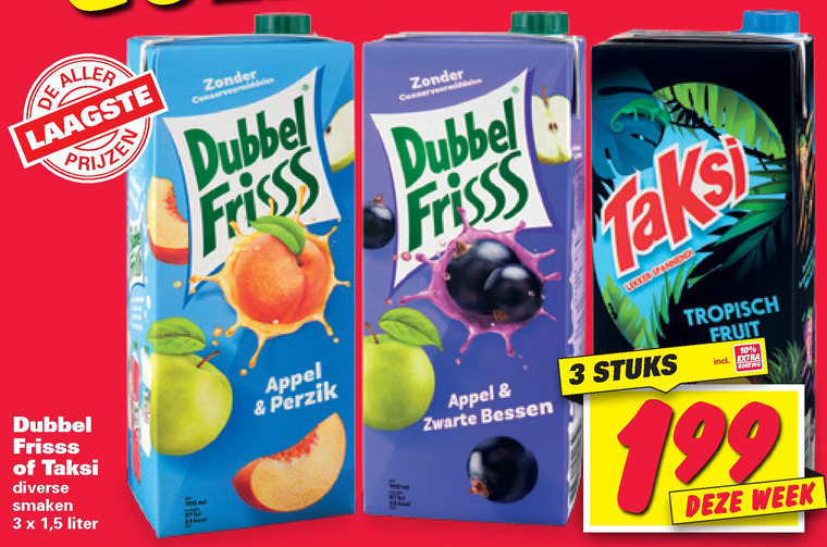 Dubbelfrisss   fruitdrank folder aanbieding bij  Nettorama - details