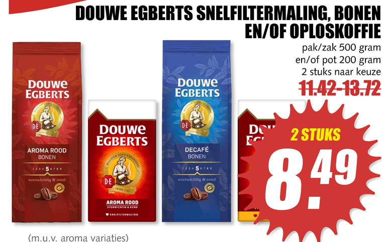 Douwe Egberts   koffie, koffiebonen folder aanbieding bij  MCD Supermarkt Basis - details