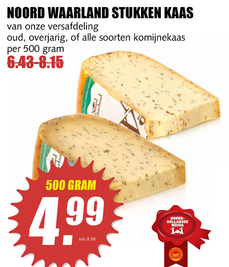 Noord Waarland   kruidenkaas, kaas folder aanbieding bij  MCD Supermarkt Basis - details