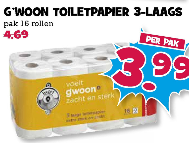 Gwoon   toiletpapier folder aanbieding bij  Boons Markt - details