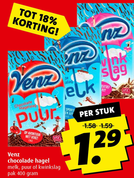 Venz   hagelslag folder aanbieding bij  Boni - details