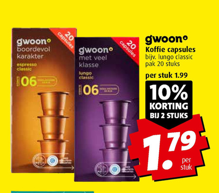 Gwoon   koffiecups folder aanbieding bij  Boni - details