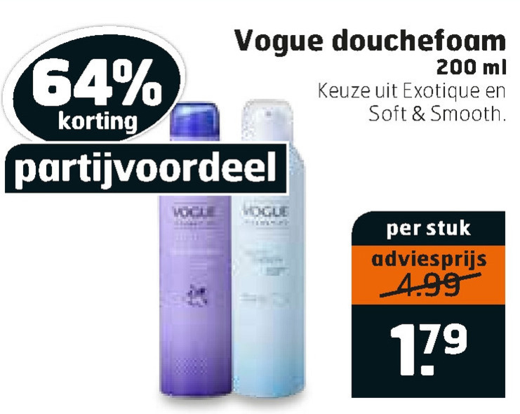 Vogue   douchegel folder aanbieding bij  Trekpleister - details