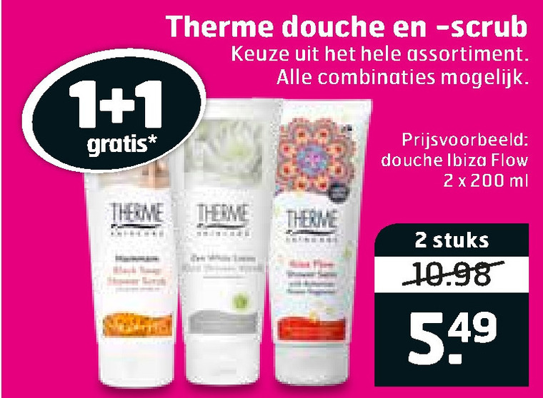 Therme   douchegel, scrubcreme folder aanbieding bij  Trekpleister - details