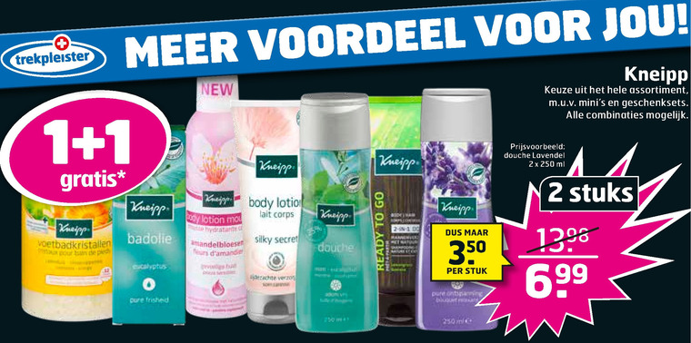 Kneipp   douchegel, bodylotion folder aanbieding bij  Trekpleister - details