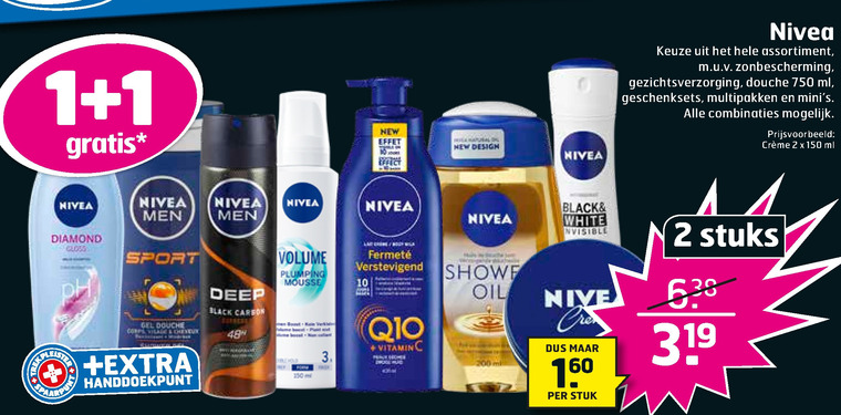 Nivea   bodylotion, douchegel folder aanbieding bij  Trekpleister - details