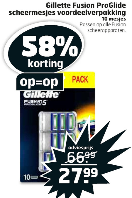 Gillette   scheermesjes folder aanbieding bij  Trekpleister - details