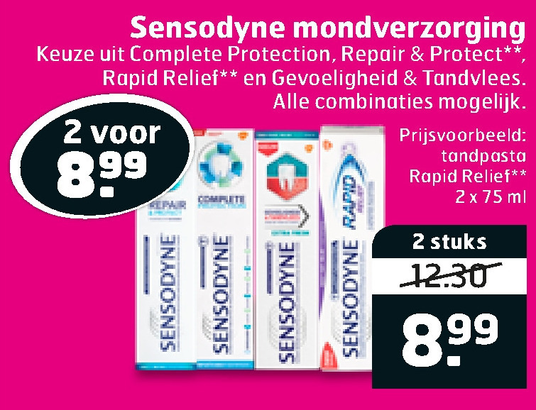 Sensodyne   tandpasta folder aanbieding bij  Trekpleister - details