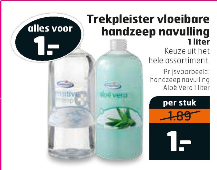 Trekpleister Huismerk   handzeep folder aanbieding bij  Trekpleister - details