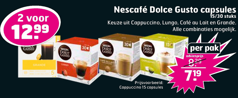 Nescafe   dolce gusto capsules folder aanbieding bij  Trekpleister - details