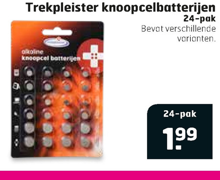 Trekpleister Huismerk   knoopcelbatterij folder aanbieding bij  Trekpleister - details