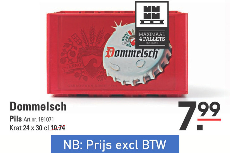 Dommelsch   krat bier folder aanbieding bij  Sligro - details