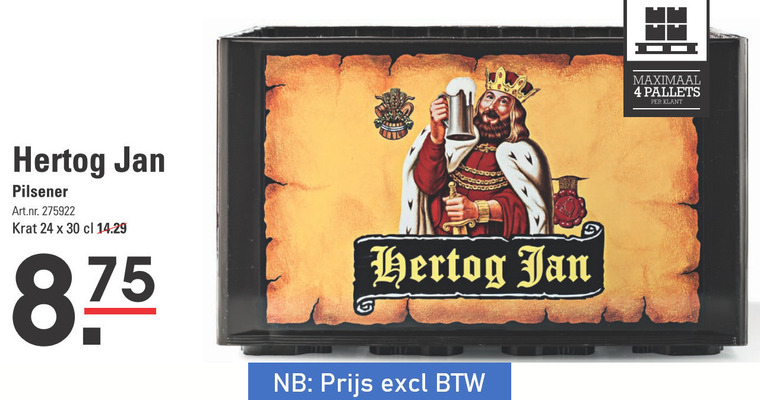 Hertog Jan   krat bier folder aanbieding bij  Sligro - details