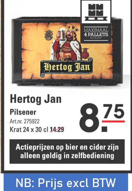 Hertog Jan   krat bier folder aanbieding bij  Sligro - details