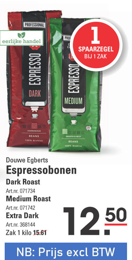 Douwe Egberts   koffiebonen folder aanbieding bij  Sligro - details