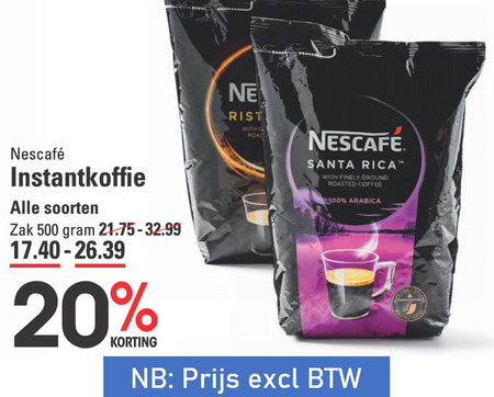 Nescafe   oploskoffie folder aanbieding bij  Sligro - details