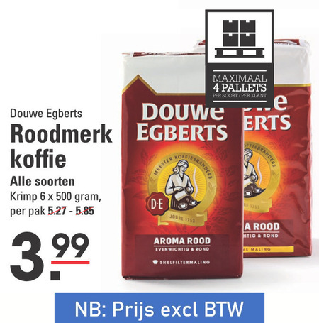 Douwe Egberts   koffie folder aanbieding bij  Sligro - details