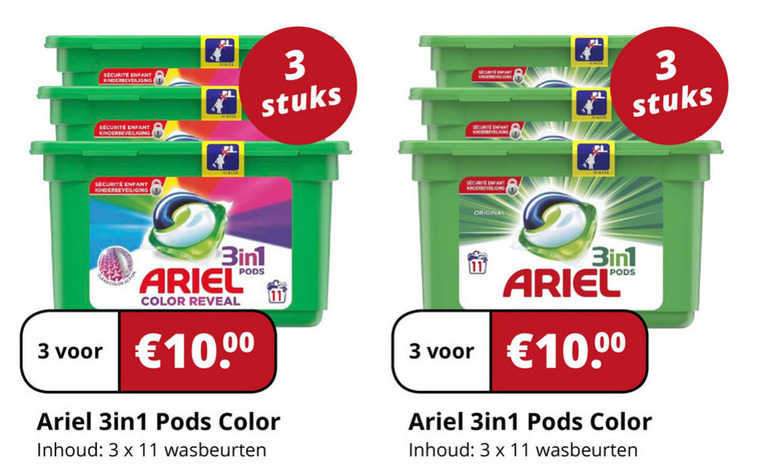 Ariel   wasmiddel folder aanbieding bij  Voordeeldrogisterij.nl - details