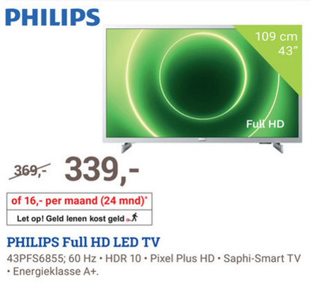 Philips   led breedbeeldtelevisie folder aanbieding bij  BCC - details