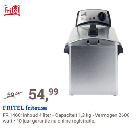 Fritel   friteuse folder aanbieding bij  BCC - details