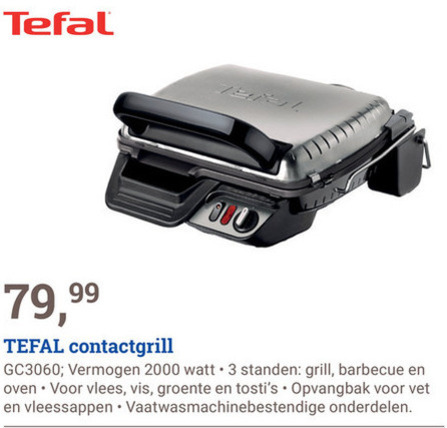 Tefal   grillplaat folder aanbieding bij  BCC - details