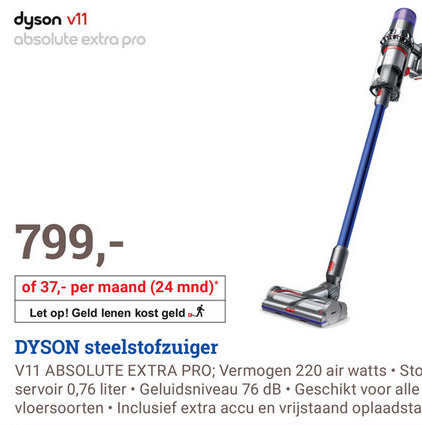 Dyson   steelstofzuiger folder aanbieding bij  BCC - details