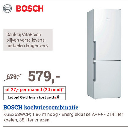 Bosch   koelvriescombinatie folder aanbieding bij  BCC - details