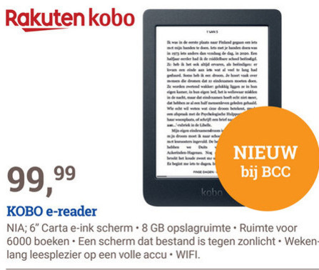 kobo   ebook reader folder aanbieding bij  BCC - details