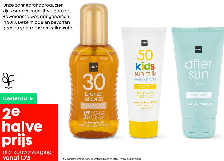 Hema huismerk   zonnebrandolie, aftersun folder aanbieding bij  Hema - details