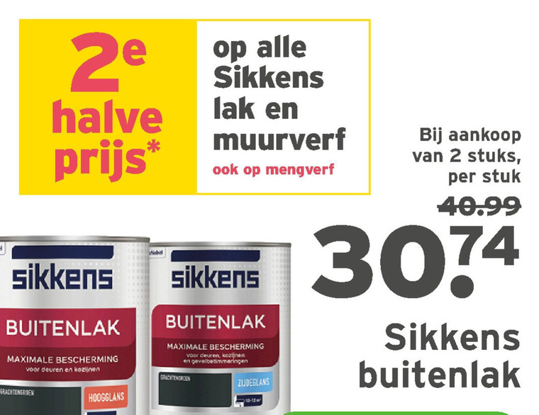 Sikkens   lak, mengverf folder aanbieding bij  Gamma - details