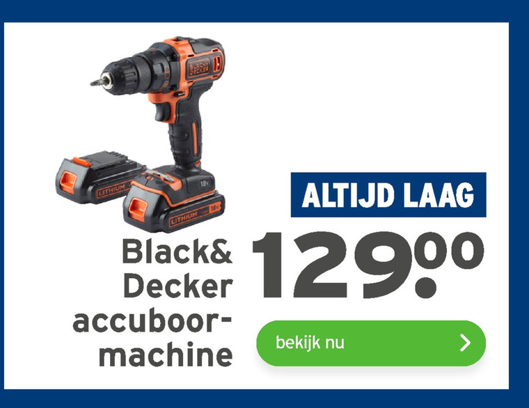 Black and Decker   accuboormachine folder aanbieding bij  Gamma - details