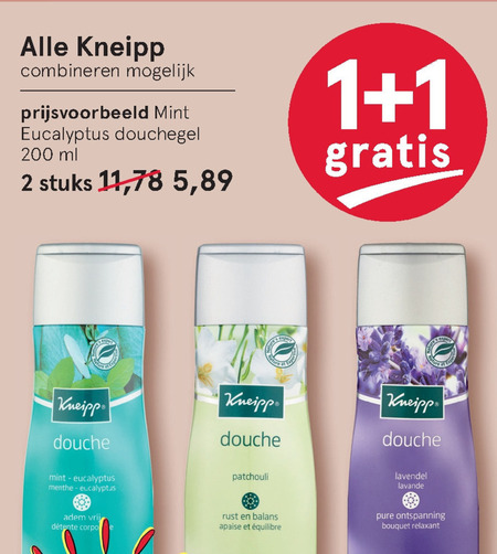 Kneipp   douchegel, massageolie folder aanbieding bij  Etos - details