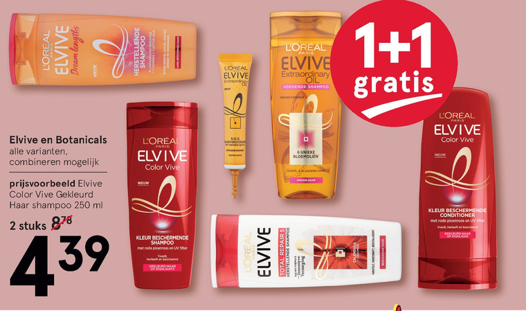 Elvive   shampoo, conditioner folder aanbieding bij  Etos - details