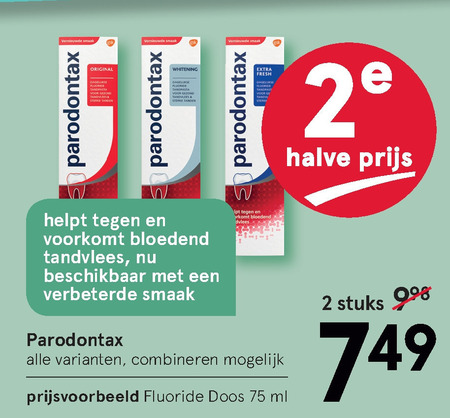 Paradontax   tandpasta folder aanbieding bij  Etos - details