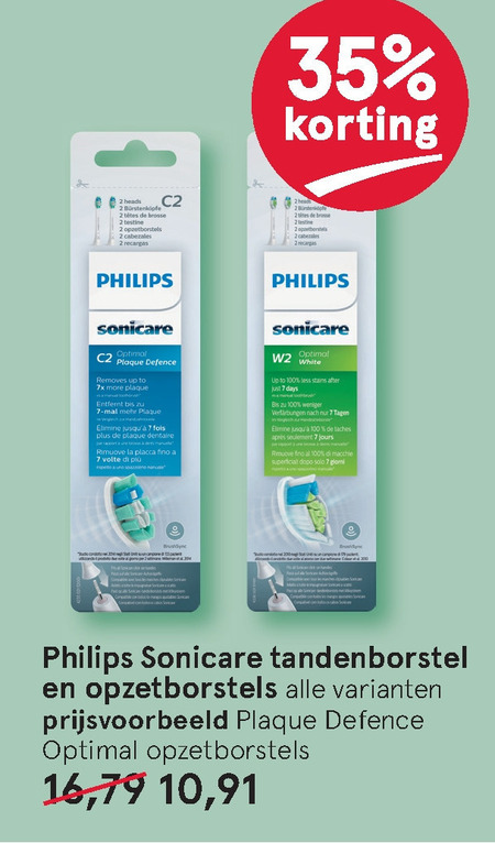 Philips   electrische tandenborstel, opzetborstel folder aanbieding bij  Etos - details