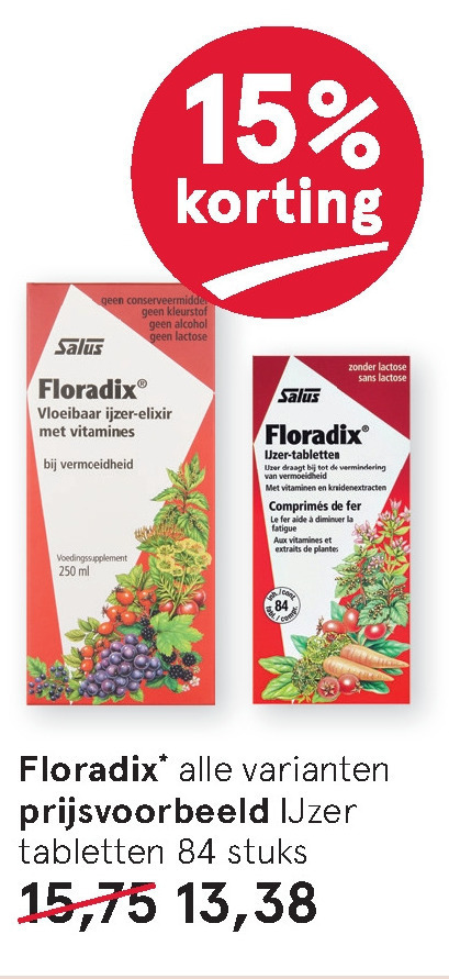 Floradix   voedingssupplement folder aanbieding bij  Etos - details