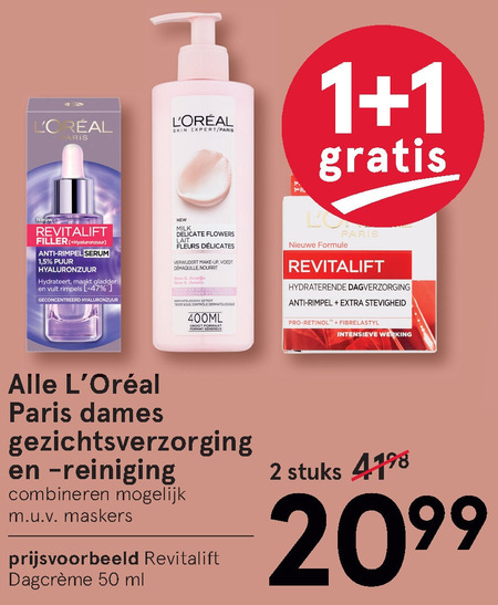 L Oreal   nachtcreme, gezichtsreiniging folder aanbieding bij  Etos - details