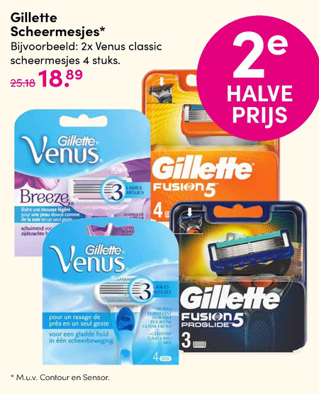 Gillette   dames scheermesje, scheermesjes folder aanbieding bij  DA - details