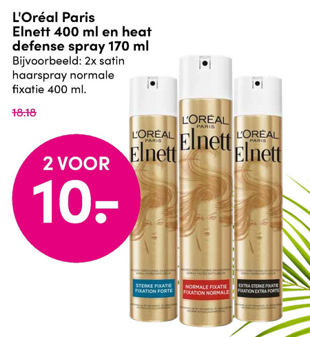 Elnett   hairspray folder aanbieding bij  DA - details