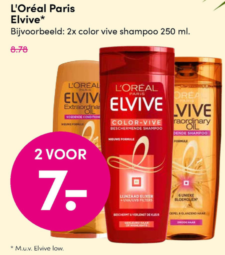 Elvive   conditioner, shampoo folder aanbieding bij  DA - details