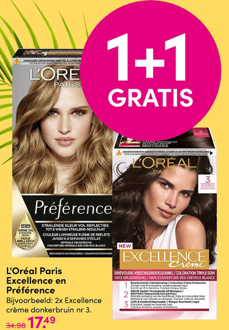 Excellence   haarkleuring folder aanbieding bij  DA - details