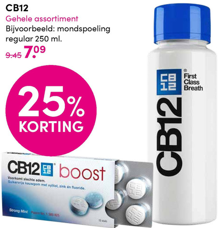 CB12   mondwater folder aanbieding bij  DA - details