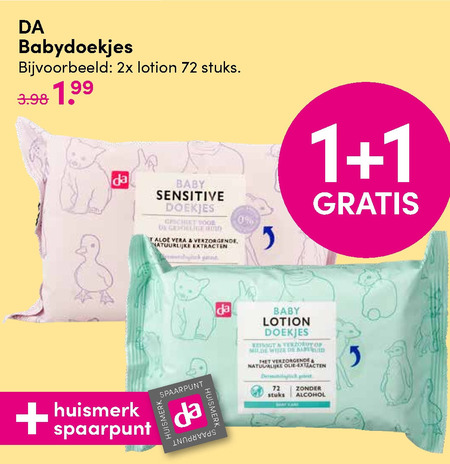 DA Huismerk   billendoekjes folder aanbieding bij  DA - details