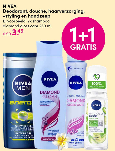 Nivea   shampoo, deodorant folder aanbieding bij  DA - details