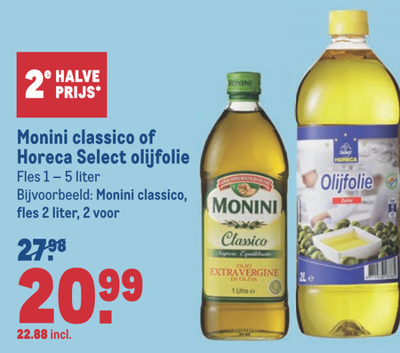 Monini   olijfolie folder aanbieding bij  Makro - details