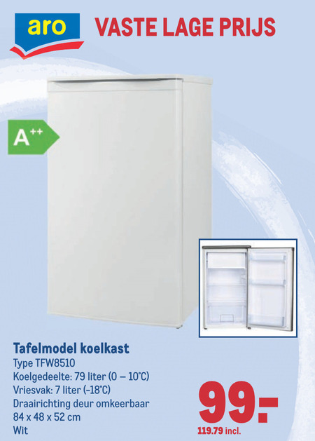 Aro   tafelmodel koelkast folder aanbieding bij  Makro - details