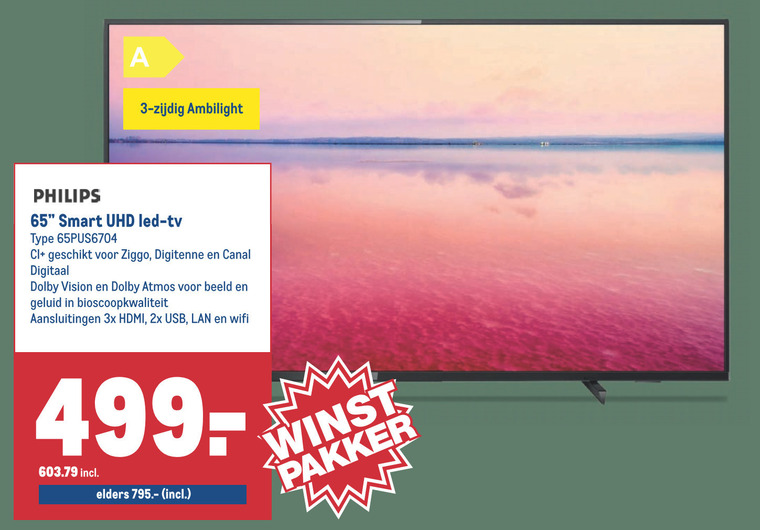 Philips   4k ultrahd televisies folder aanbieding bij  Makro - details