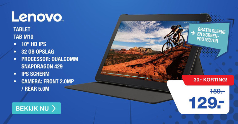 Lenovo   tablet folder aanbieding bij  Electroworld - details