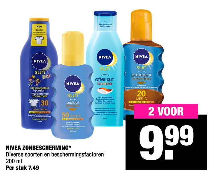 Nivea   zonnebrandolie, aftersun folder aanbieding bij  Big Bazar - details