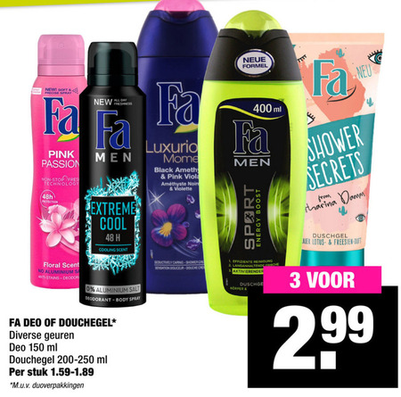 Fa   douchegel, deodorant folder aanbieding bij  Big Bazar - details